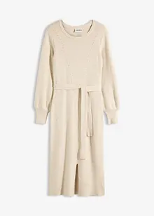 Žebrované pletené šaty ze splývavé směsi s viskózou, bonprix