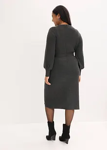 Žebrované pletené šaty ze splývavé směsi s viskózou, bonprix