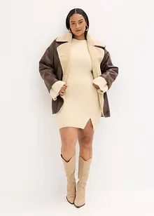 Krátké pletené šaty s podílem vlny, bonprix