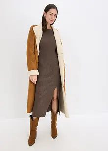 Pletené šaty s rozparkem, bonprix