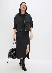 Pletené šaty s rozparkem, bonprix