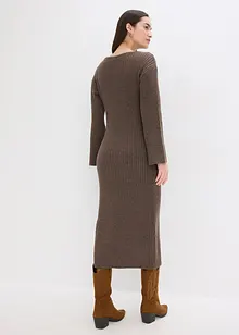 Pletené šaty s rozparkem, bonprix