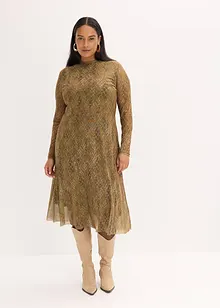 Midi šaty z jemné síťoviny, bonprix