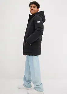 Prošívaná parka se sportovními detaily a kapucí, bonprix