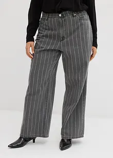 Džíny Wide Leg, High Waist, s poničenými efekty, bonprix