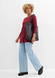 Tričko s dlouhým rukávem, ze směsi bavlny a viskózy, bonprix