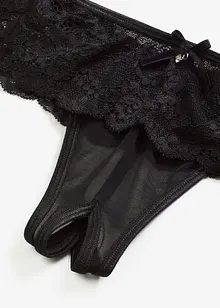 Podvazkový top + kalhotky String ouvert (2dílná souprava), bonprix