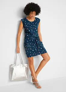 Úpletové šaty s křidélkovými rukávy a potiskem, bonprix