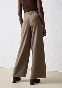 Široké kalhoty se sklady v pase, s vlnou, bonprix