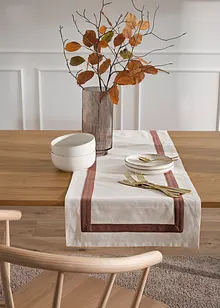 Běhoun na stůl s barevným okrajem, z organické bavlny, bonprix