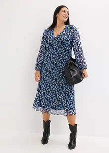 Midi šaty ze síťoviny, bonprix