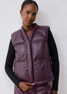 Kožená prošívaná vesta z nappa jehnětiny, bonprix