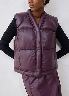 Kožená prošívaná vesta z nappa jehnětiny, bonprix