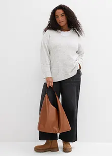 Dlouhý oversize svetr s postranními rozparky, bonprix