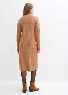 Pletené šaty s copánkovým vzorem, bonprix