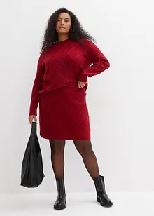 Pletená sukně s copánkovým vzorem, bonprix