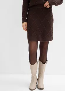 Pletená sukně s copánkovým vzorem, bonprix