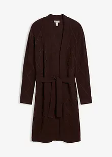 Pletený kabát s copánkovým vzorem, bonprix