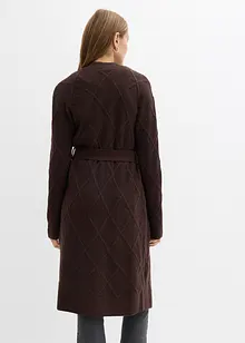 Pletený kabát s copánkovým vzorem, bonprix