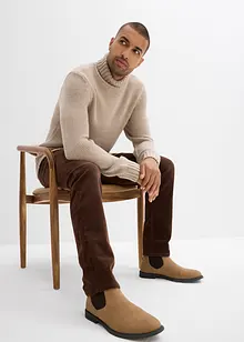 Manšestrové strečové kalhoty Regular Fit Straight, sepraný vzhled, bonprix