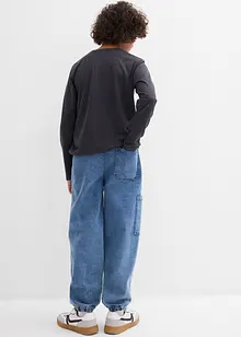 Cargo džíny bez zapínání Loose Fit, s podílem streče, bonprix