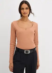 Žebrované tričko z čisté organické bavlny, bonprix