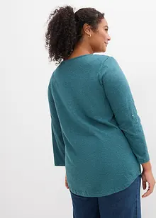 Bavlněné triko Henley s knoflíkovou légou, bonprix