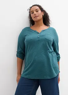 Bavlněné triko Henley s knoflíkovou légou, bonprix