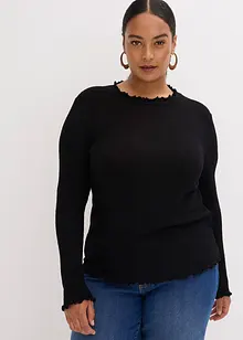 Žebrované tričko z viskózové směsi, bonprix