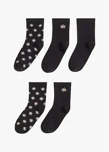 Ponožky s potištěnými okraji, organická bavlna (5 párů), bonprix