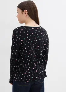 Tričko s dlouhým rukávem, z elastické směsi s organickou bavlnou, bonprix