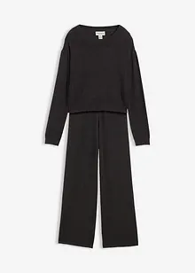 Svetr z jemné pleteniny a pletené kalhoty z měkké viskózové směsi (2dílná souprava), bonprix