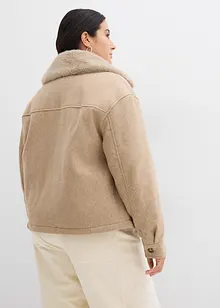 Zimní bunda s vlněným vzhledem, bonprix