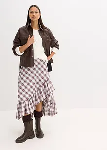 Oversize svetr s třásněmi, bonprix