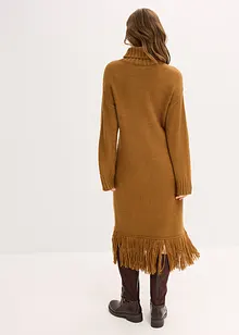 Pletené šaty s třásněmi na lemu, bonprix