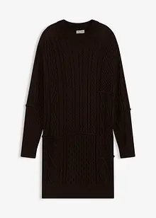 Pletené šaty s copánkovým vzorem, bonprix