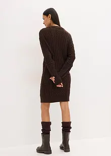 Pletené šaty s copánkovým vzorem, bonprix