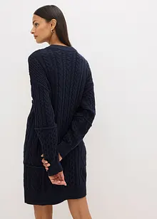 Pletené šaty s copánkovým vzorem, bonprix