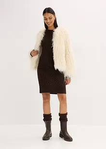 Pletené šaty s copánkovým vzorem, bonprix