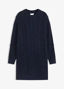 Pletené šaty s copánkovým vzorem, bonprix