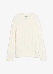 Svetr s copánkovým vzorem, z recyklovatelné organické bavlny, bonprix