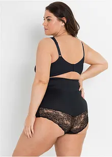 Stahovací bokové kalhotky s krajkovou vsadkou, silný tvarující efekt, bonprix