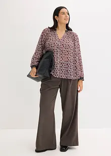 Vzorovaná šifónová halenka s výšivkou, bonprix