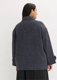 Dlouhý kabanový kabátek s vlněným vzhledem, bonprix