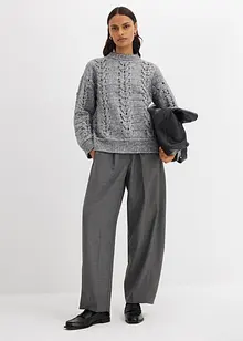 Svetr ze silnější pleteniny s copánkovým vzorem, bonprix