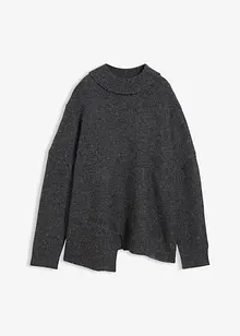 Svetr s asymetrickým spodním lemem a s podílem vlny, bonprix