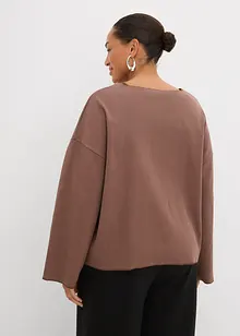 Tričko s dlouhým rukávem ze žebrovaného materiálu, bonprix