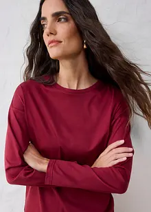 Triko s dlouhým rukávem a podílem hedvábí, bonprix