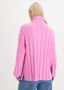 Žebrovaný svetr s rolákovým límcem, bonprix