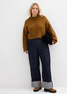 Svetr ze silnější pleteniny, s kapucí, bonprix